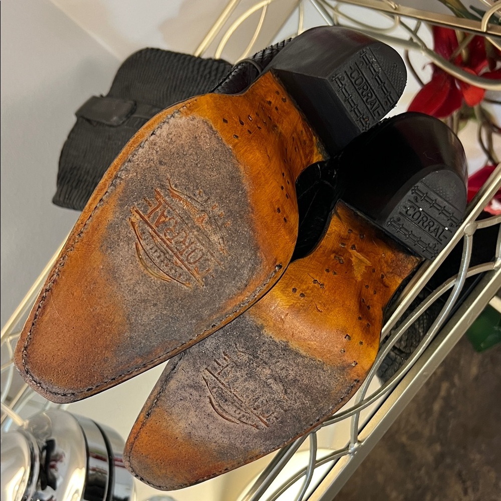 Corral Black Python Snakeskin Tall Western Cowgir… - image 10